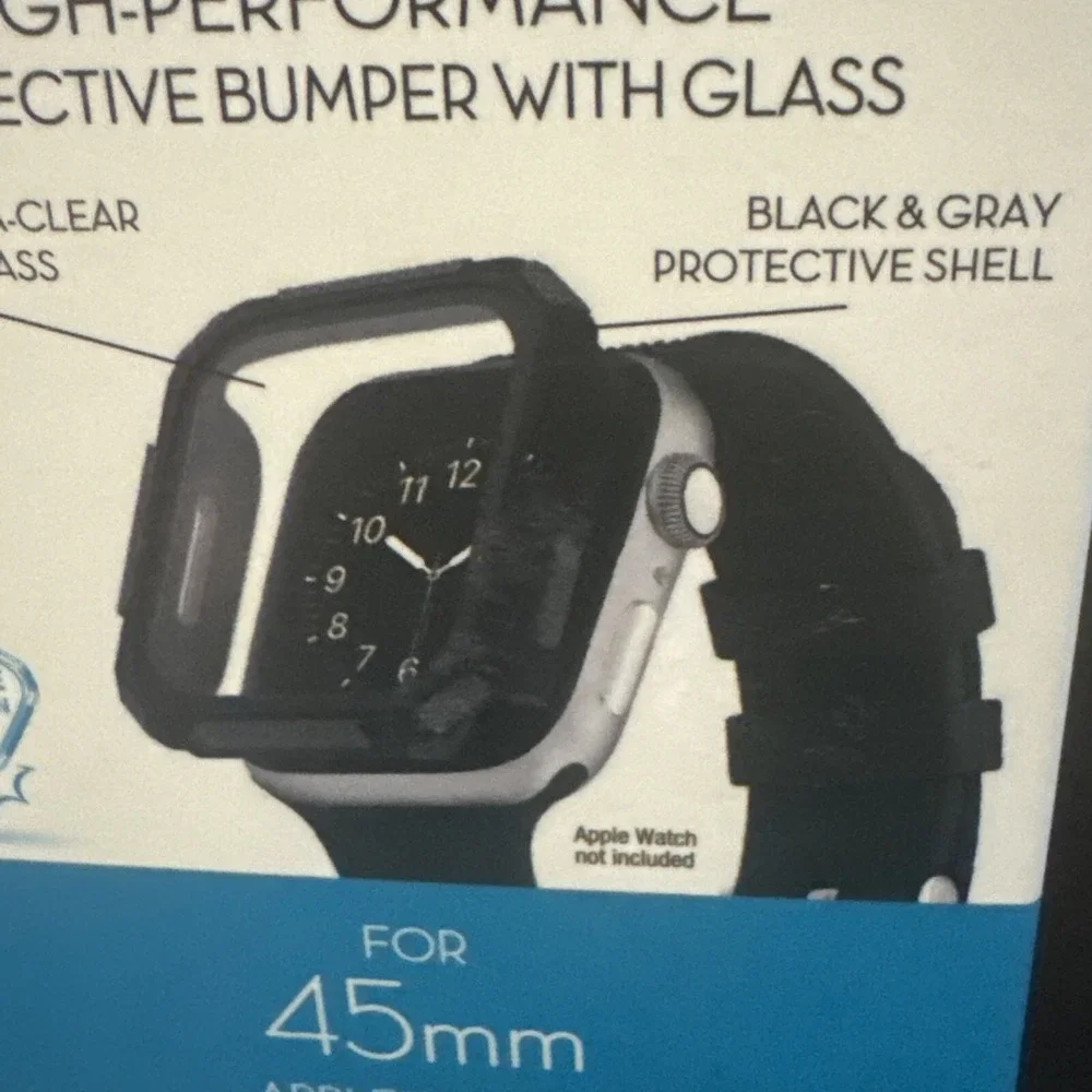 NEW WITHit Dual Layer Full Protection Cover Bumper w/ Glass for 45MM Apple Watch
